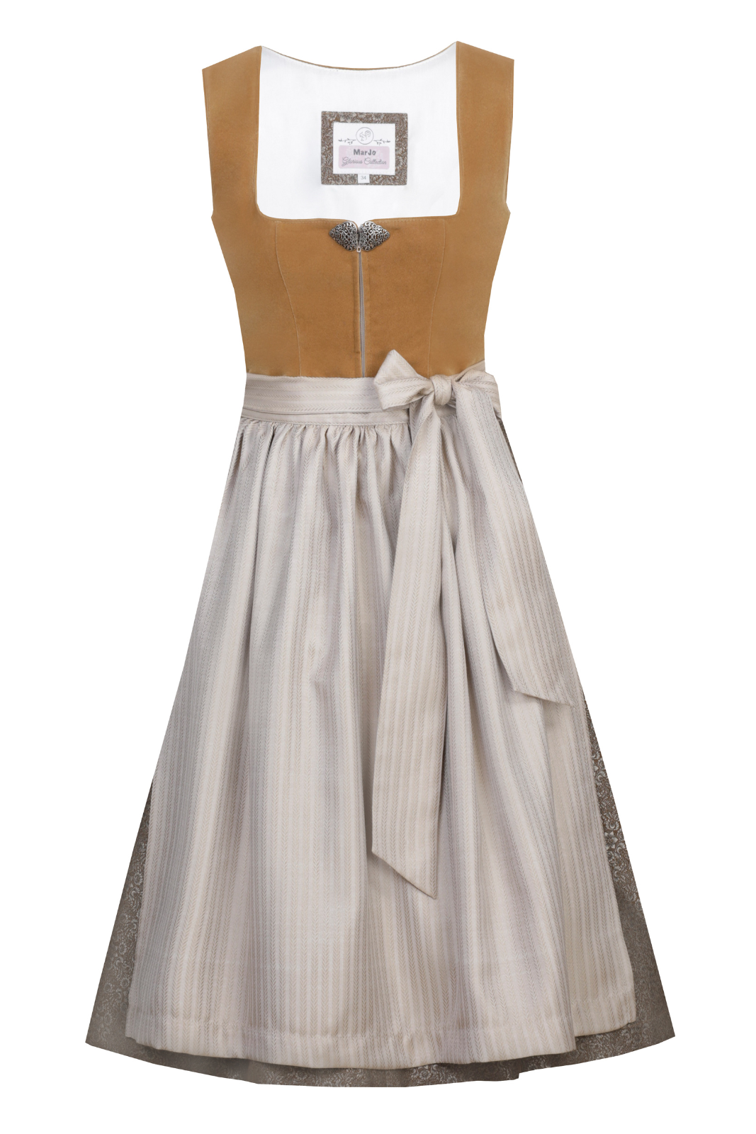 Dirndl Midi In Cameltaupebeige Mit Floralem Muster Online Kaufen Alpen Best Shop 0944